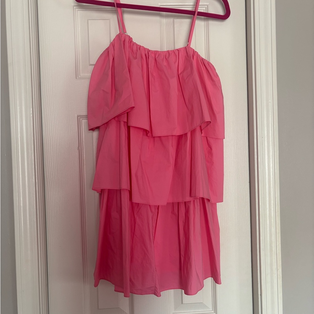 Day + Moon Pink Tiered Boutique Dress
